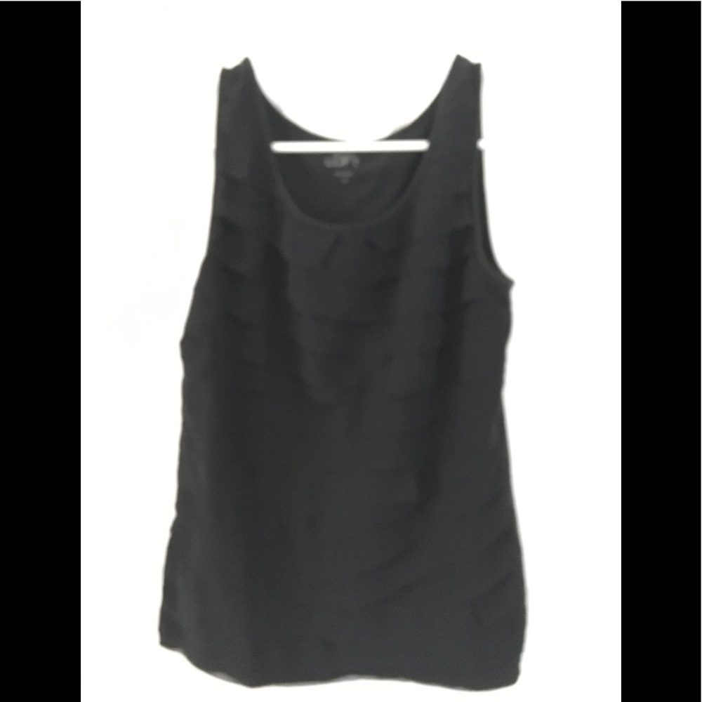 Black Ruffled Tank Top